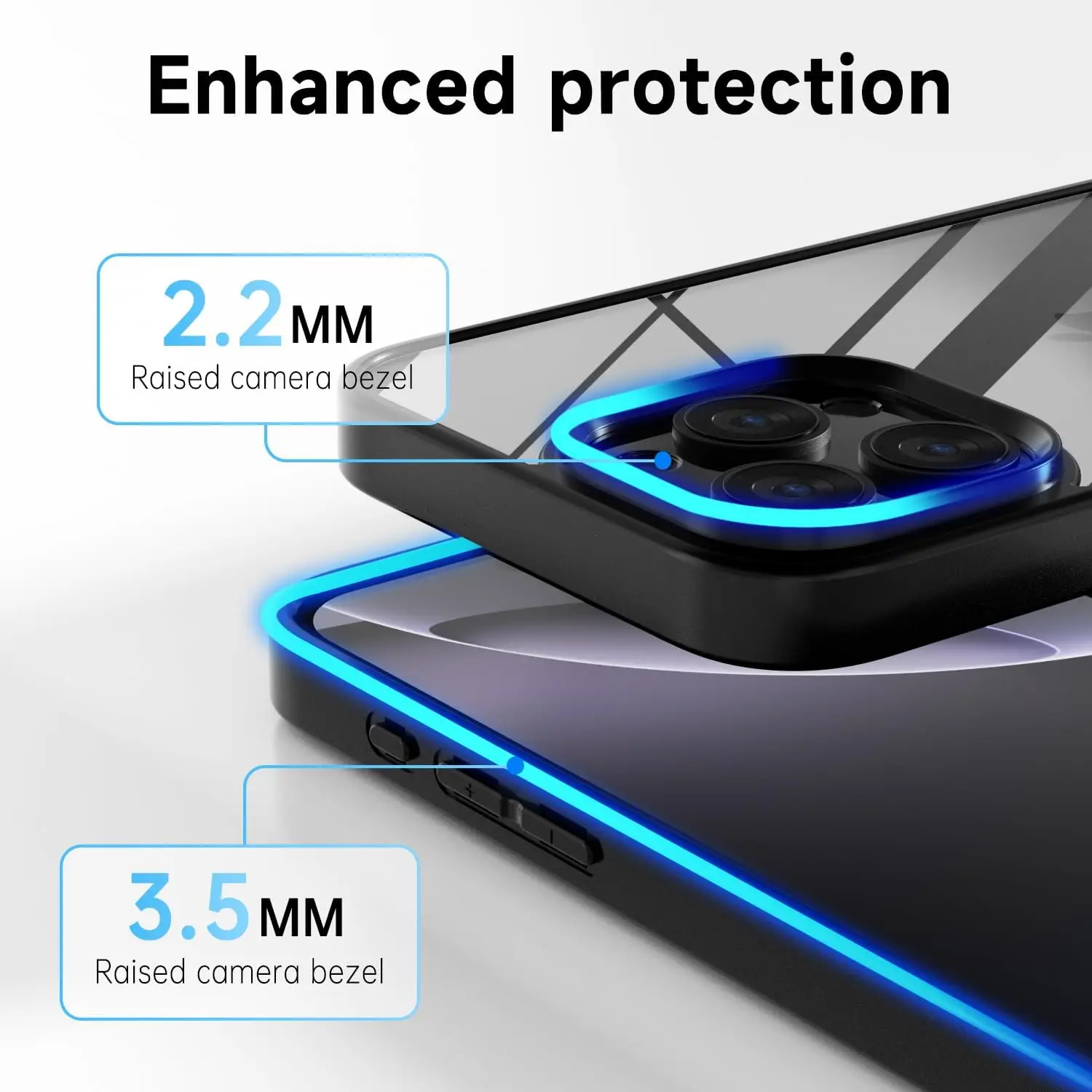 Vibrant Transparent Phone Case with Soft Bumper and TPU Back