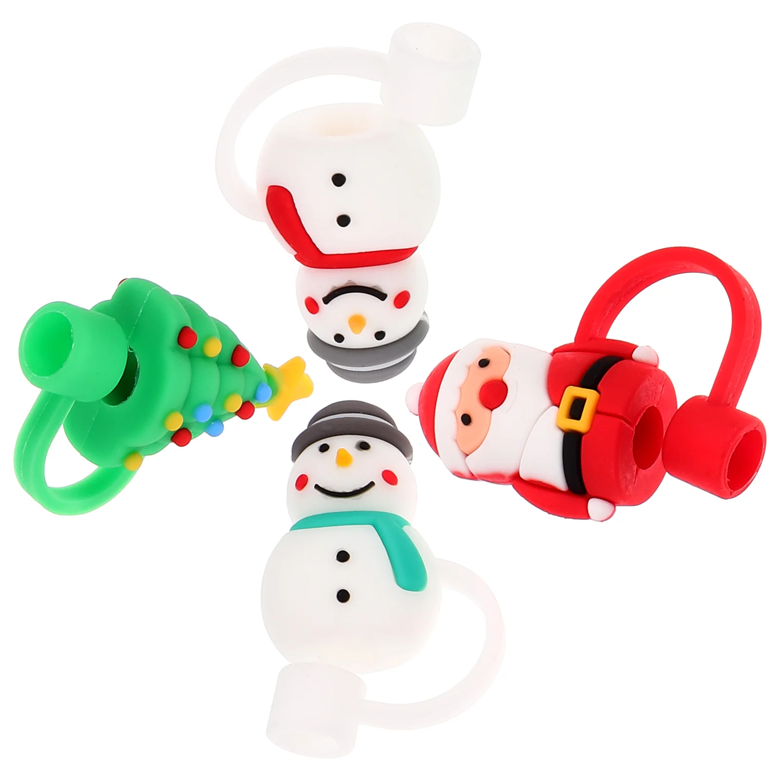 4 Pcs Christmass Straw Toppers 6 | 4 Pcs Christmass Straw Toppers 6