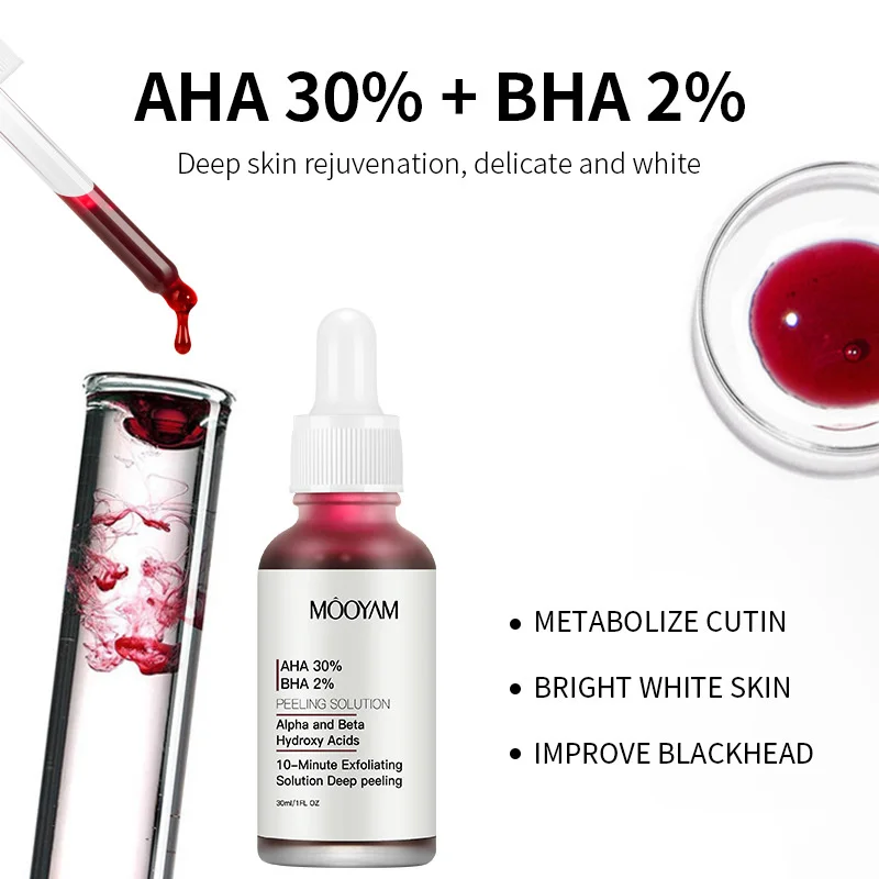 AHA30% BHA2% Растворы для пилинга с гликолевой кислотой, сыворотка