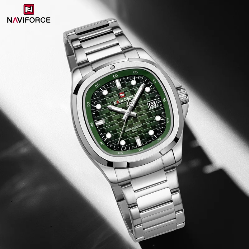 Top Brand NAVIFORCE Mens Watches Luxury Date Quartz Watch Man Steel ...