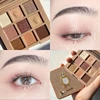 NOVO Embroidered 9-Color Eye Shadow Palette Glitter Pearly Eyeshadow Nude Long Lasting Korean Charming Eyes Makeup Cosmetics 1