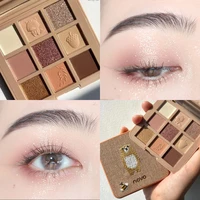 NOVO Embroidered 9-Color Eye Shadow Palette Glitter Pearly Eyeshadow Nude Long Lasting Korean Charming Eyes Makeup Cosmetics 1