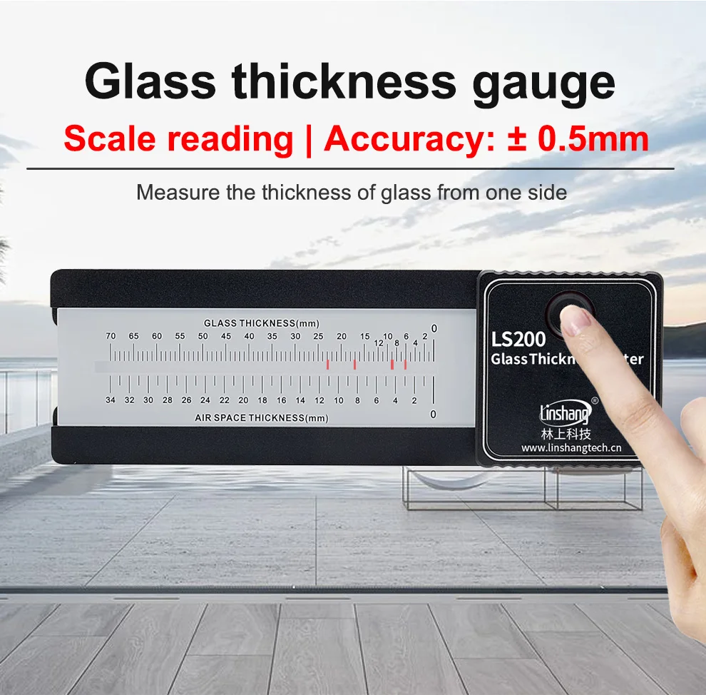 Glass Thickness Gauge Digital Laser Glass Thickness Meter Window Glazing Measuri