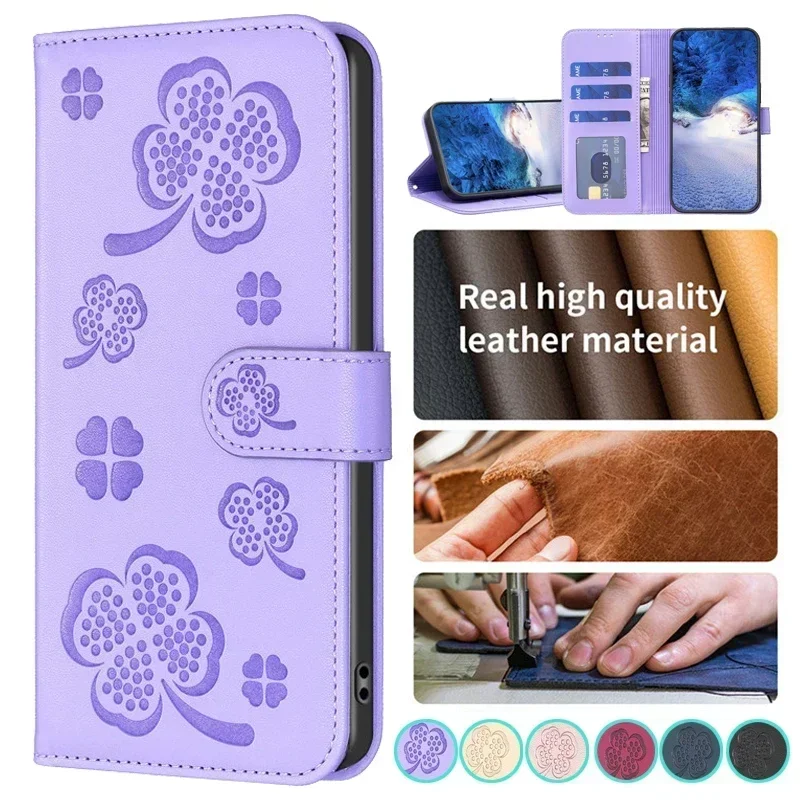 Portafoglio Flip Case Cover Per Xiaomi 13T 12T 11T 11 Lite 5G Ne 10T Pro Mi 11I Mi13 Lite Civi 2 3 3D Lucky Grass Protect Phone Case