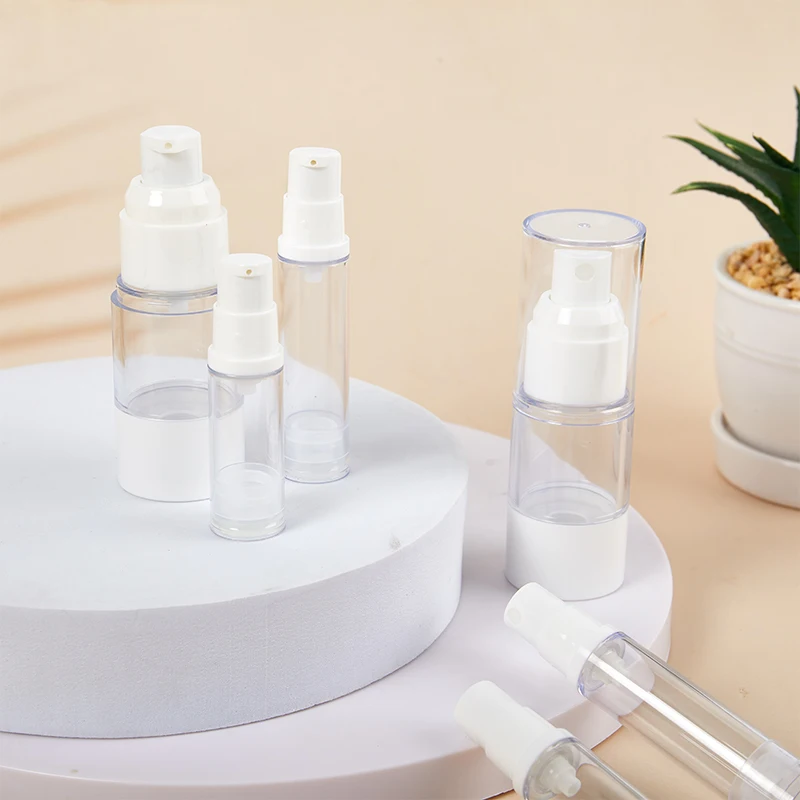 

15ml 30ml 50ml 80ml 100ml Empty Serum Bottles Vacuum Pump Bottles AS Plastic Lotion Sub-Bottling PP Facial Cream Airless Bottle