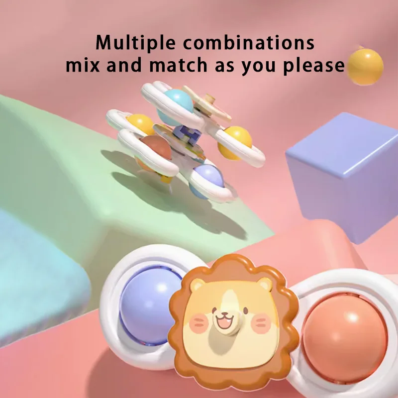 Bathing Toys Infant and Toddler Dining Table Suction Cup Rotation Happy Bathroom Water Play Shower Toy CHILDREN'S Puzzle Cartoon Top