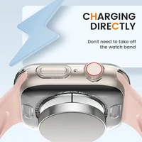 2 housses pour Apple Watch 44MM 40MM 45MM 41MM 49MM 3842mm, étui de protection d'écran creux en TPU souple et transparent pour iWatch 9876se 5ultra 12 2