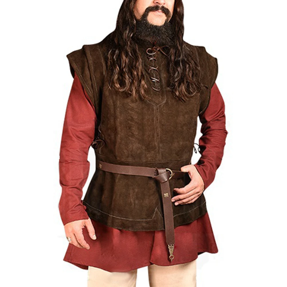 Vintage Sleeveless Vest for Men Gothic Renaissance Waistcoat Bandage Design Soft and Comfortable Ideal for Costume Events