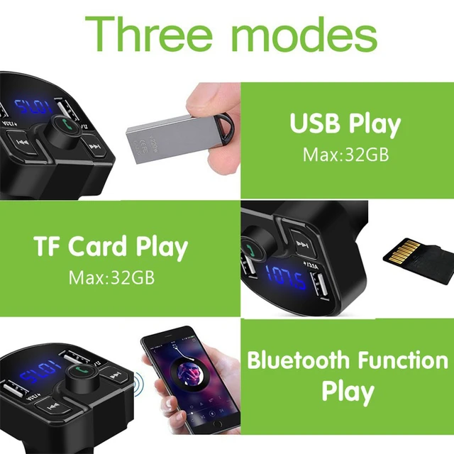 Transmisor FM Bluetooth para coche, modulador USB Aux, manos libres,  reproductor de Audio MP3, 3.1A, carga rápida, adaptador de cargador USB  Dual - AliExpress