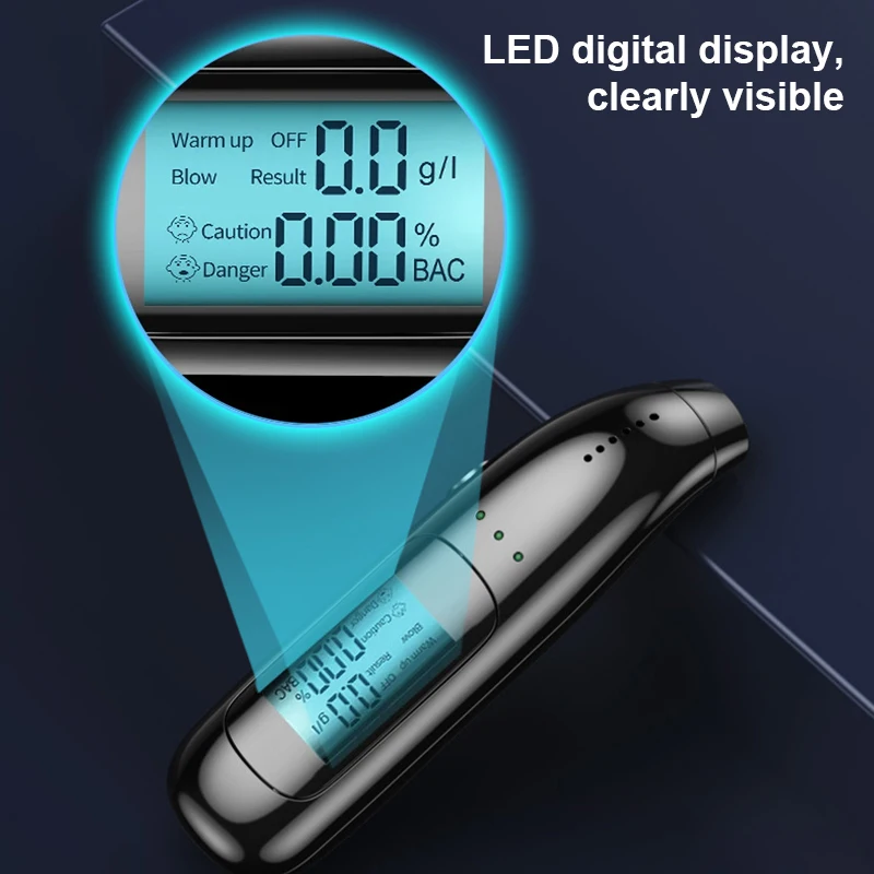Alcohol tester high precision breathalyzer USB rechargeable non-contact professional car portable
