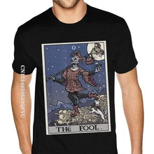 

Sport The Fool Tarot Card Halloween Pagan Witch Gothic Tees Shirt Men's Custom England Style Tshirts Men Cotton Black Tshirt