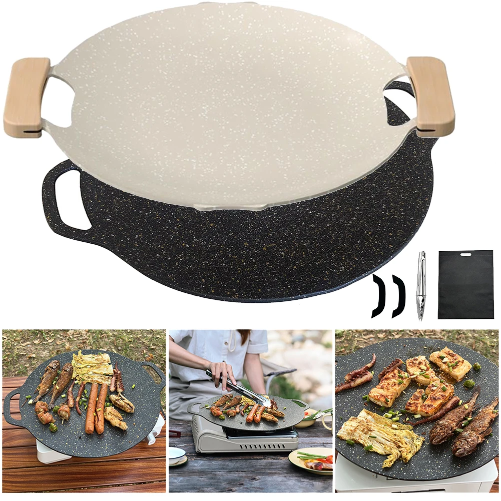 OutdoorCampingBakingPanRoundOilFryingBakingPanNonstickPans