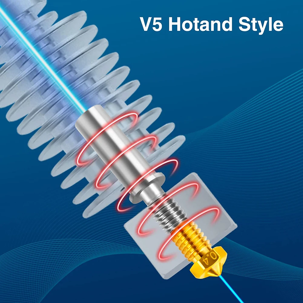 0.4mm 노즐 V5 J-헤드 프린터 핫엔드 장거리 3D 압출기 프린터(애니큐빅 I3 메가용 핫엔드 방열판 포함)
