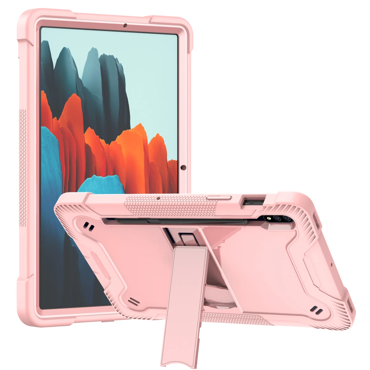 Armor Case For Samsung A 10.1 A8 10.5 Galaxy Tab S7 S8 plus 12.4 11 s6 Heavy Duty Silicone Stand Shock Proof_voghion.com