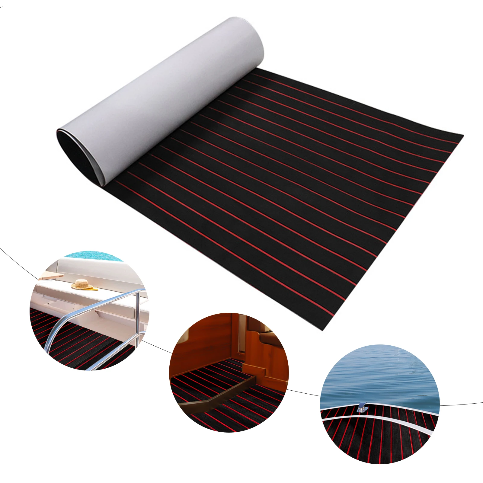240*90Cm 6Mm Eva Foam Boat Decking Sheet Mat Faux Teak Marine Yacht Flooring Pad 95 Pollici