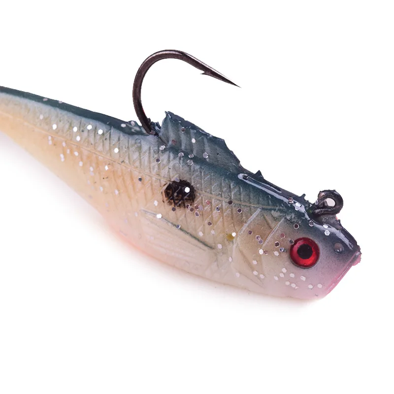 ALASICKA 5/8.5/11.5CM Head Soft Bait T tail Wobbler Fishing Lure Pesca Carp Bass Artificial Rubber Bait Swimbait Fishing Tackle