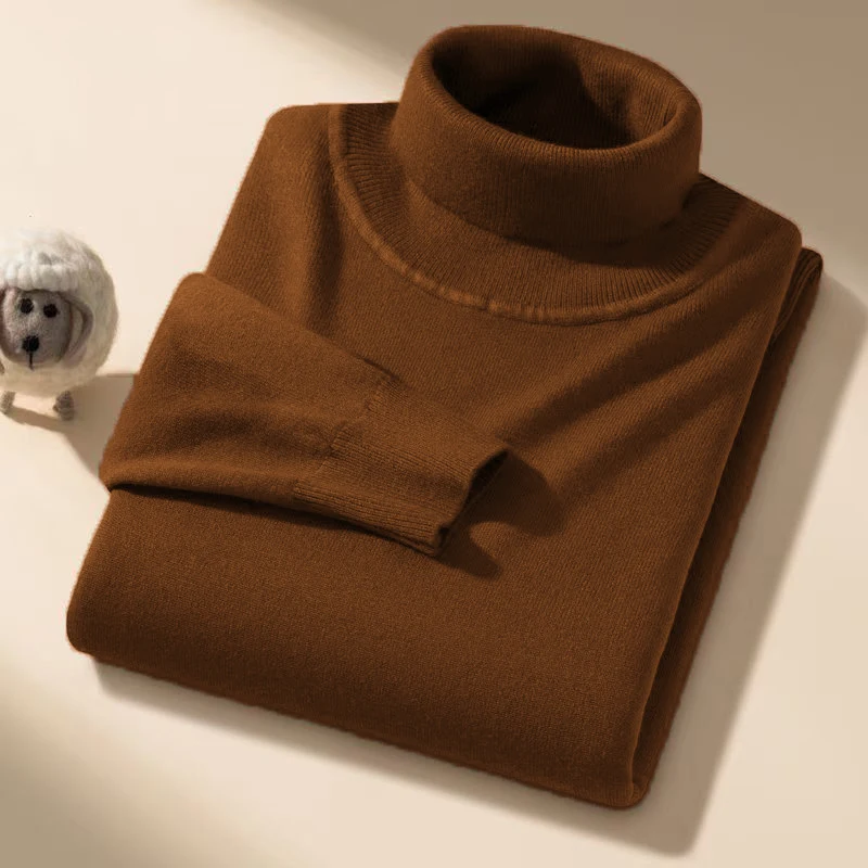 Animal Game Lange kalte Bluse für Herren, lässiger Rollkragenpullover, warme Strickwaren, dicke Oberbekleidung, warme, schwere Streetwear – Detail 9