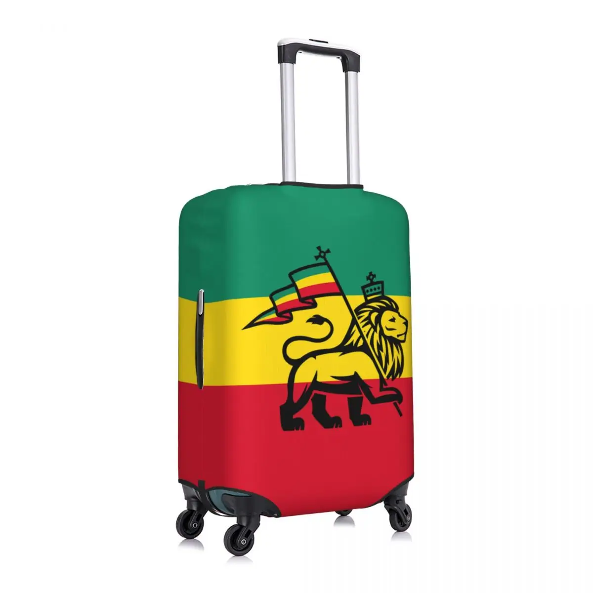Cute Jamaica Rasta Judah Lion Rastafari Flag Luggage Cover Protector Dust Proof Travel Suitcase Covers