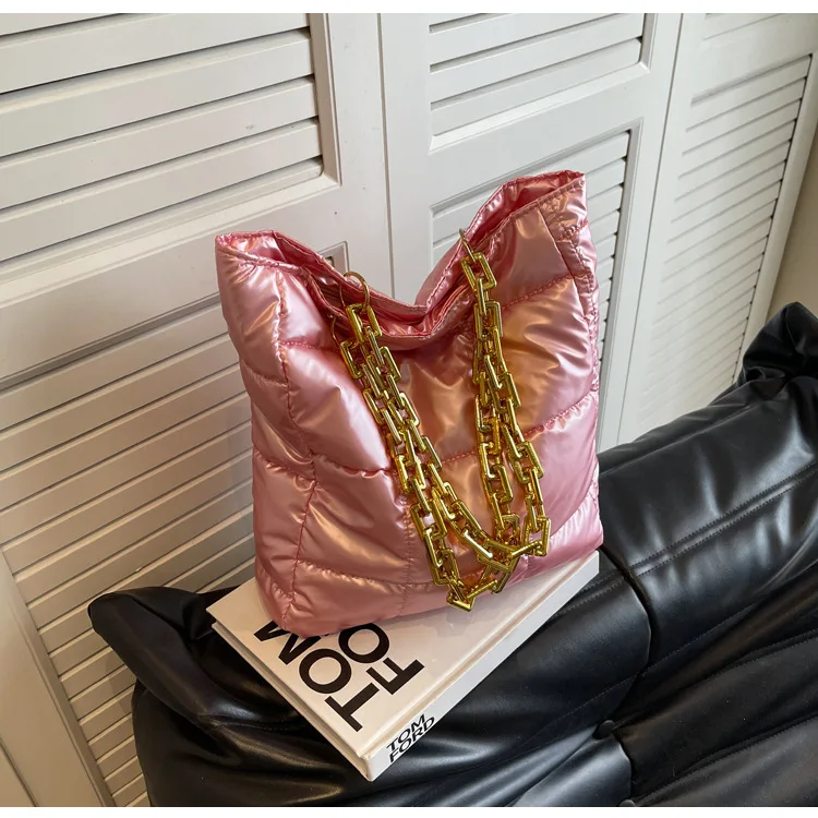 Borsa a spalla trapuntata donna elegante borsa tote puffer_voghion.com
