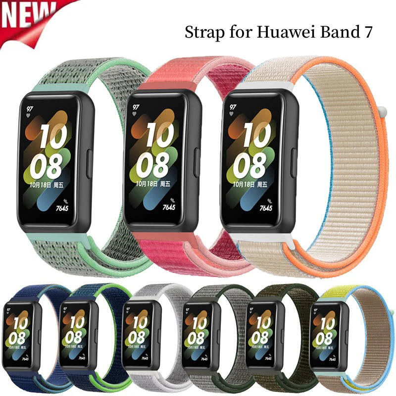 

Nylon Strap For Huawei Band 7 Loop Adjustable Replace Wristband Sport Breathable Strap For Huawei Band7 Smartwatch Accessories