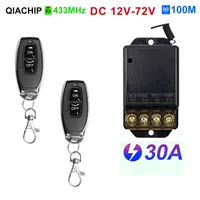433Mhz Wireless Remote Control Switch 30A DC 12V 24V 48V 72V  RF Relay Receiver For Motors Water Pumps Lights Switch