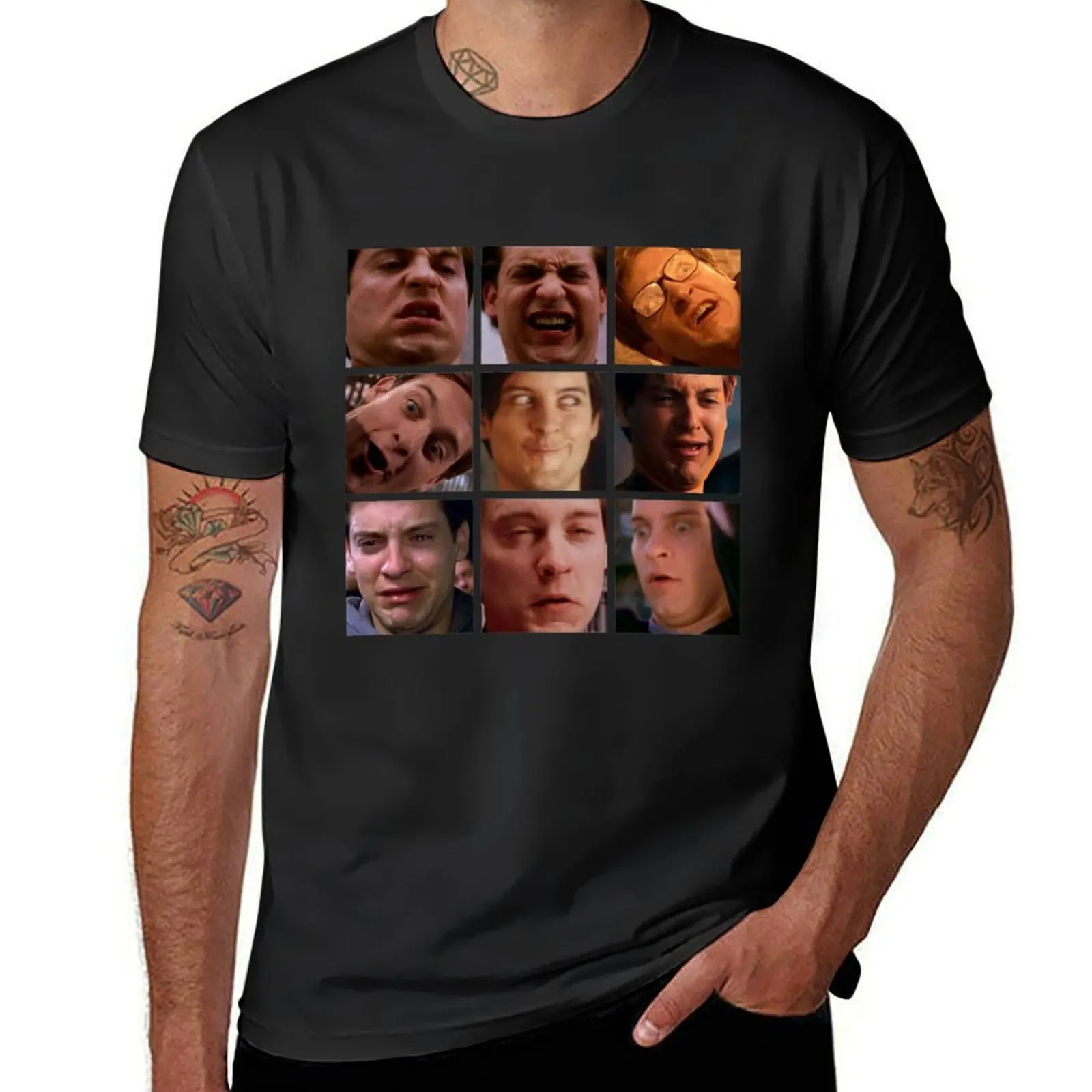 

Toby Macguire's Many Faces T-Shirt oversizeds quick drying Blouse slim fit t shirts for men