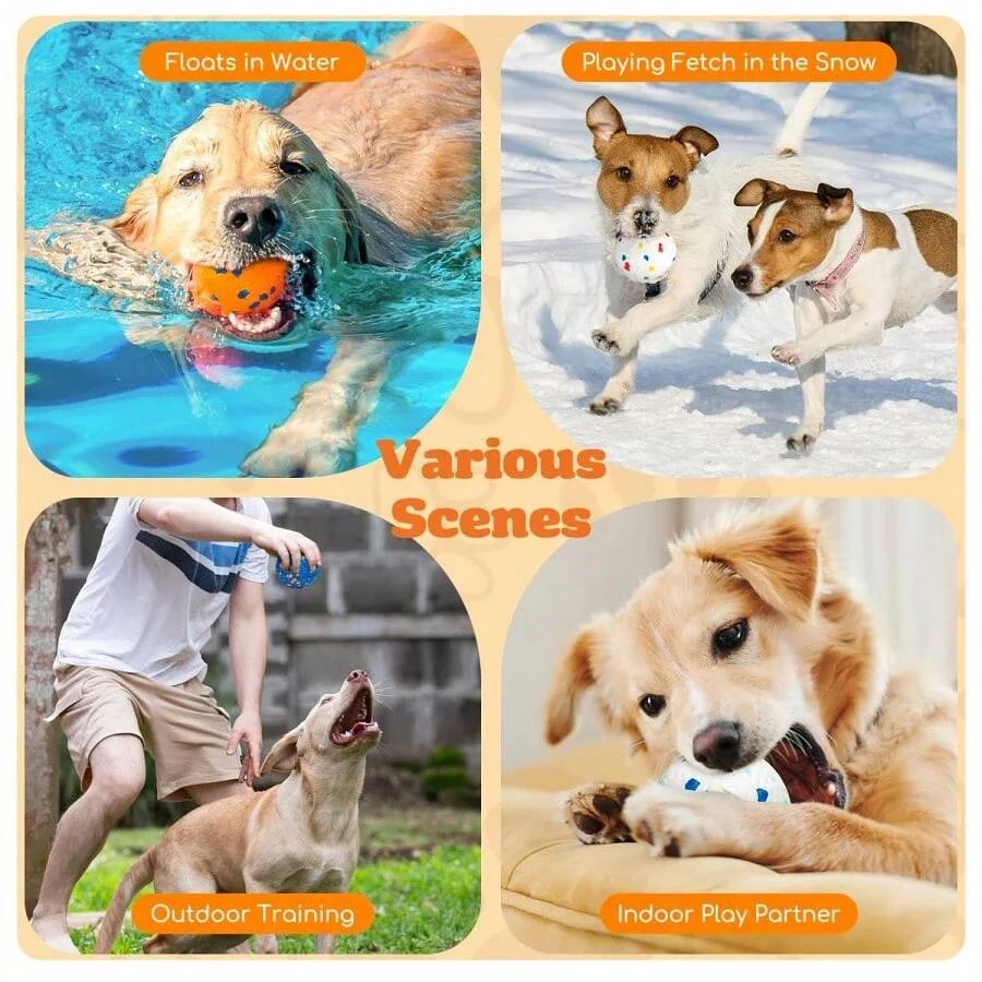 Bite Resistant Solid Dog Ball Toys for Small Dogs High Elasticity E-TPU Pet Chew Ball Toy Non Squeak Interactive Puppy Toy 3