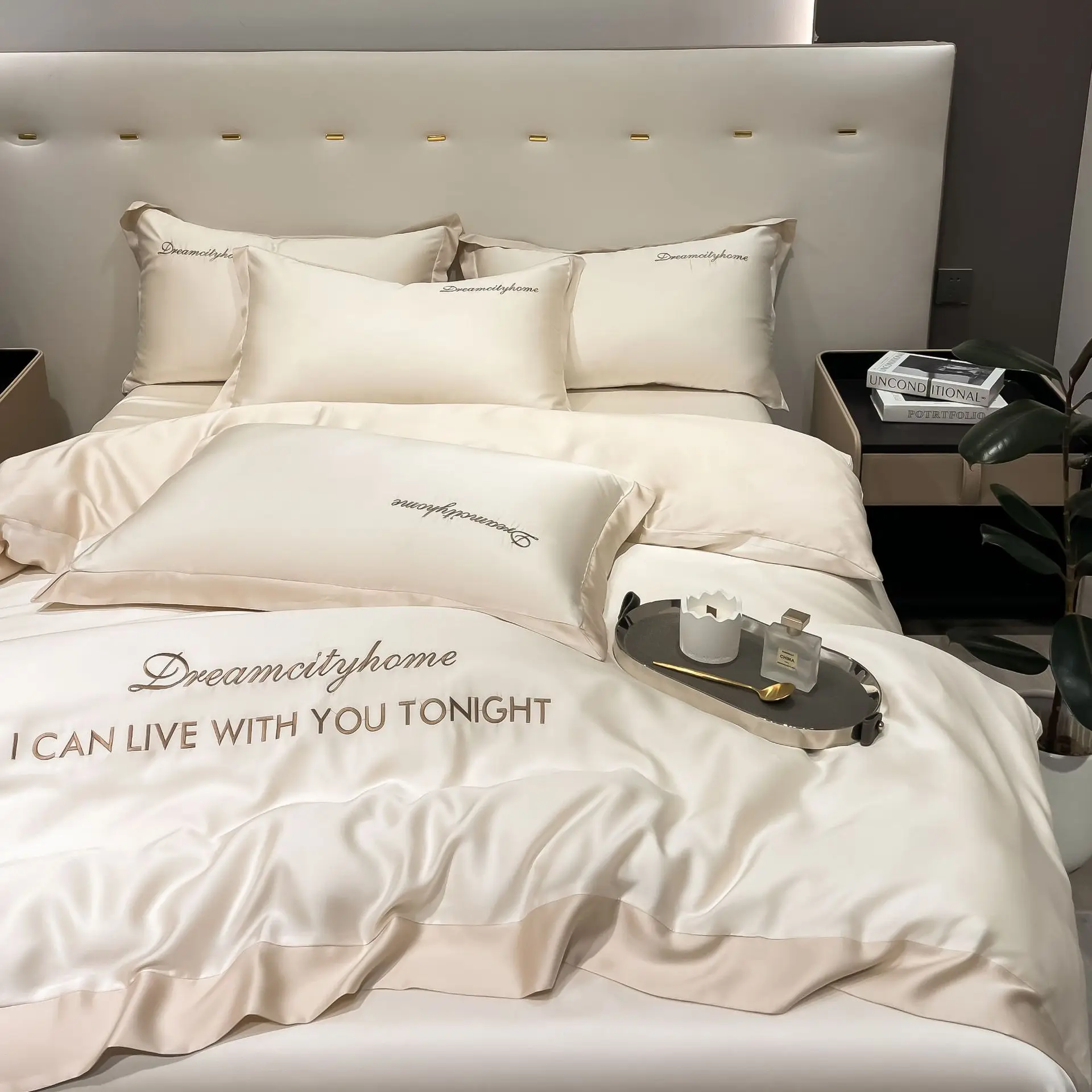 

Luxury Duvet Cover Bedding Set - Double Home Textile Pillowcases - Bedroom Comforter 220x240 Stitch Home Bed Set 4pcs
