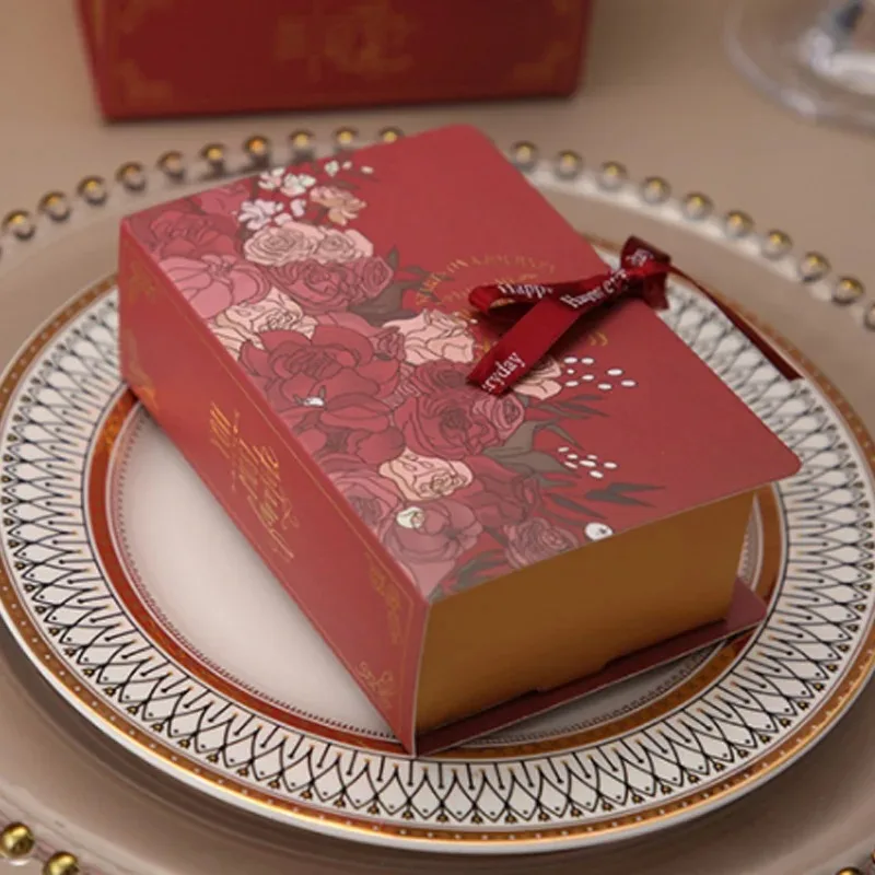 5PCS Book Shape Gift Boxes with Ribbon – Candy and Chocolate Favor Boxes, Elegant Weddi... - SKU CCB01539 - UGI Packaging
