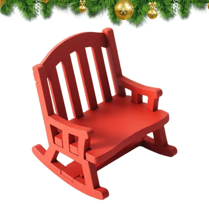 

Miniature Dollhouse Furniture Wooden Doll House Chair 1:12 Scale Dollhouse Chairs Mini Rocking Chair Miniature Furniture