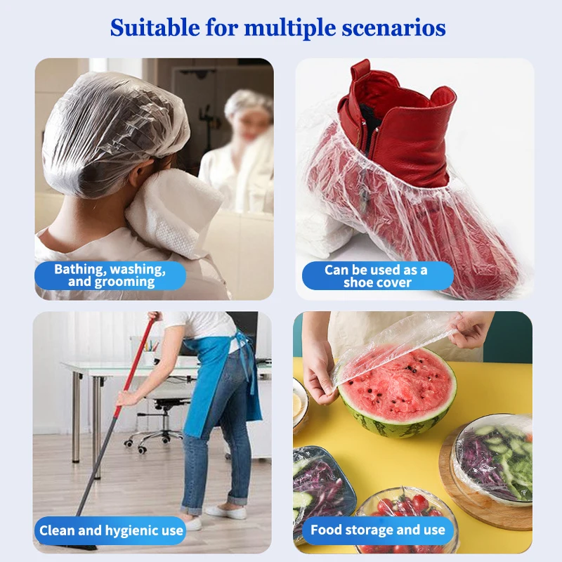 Disposable shower cap Women's Disposable Shower Cap for Clear Beauty Hair Hat Shower Cap Plastic Waterproof Head Cover Hotel Hair Dye Elastic