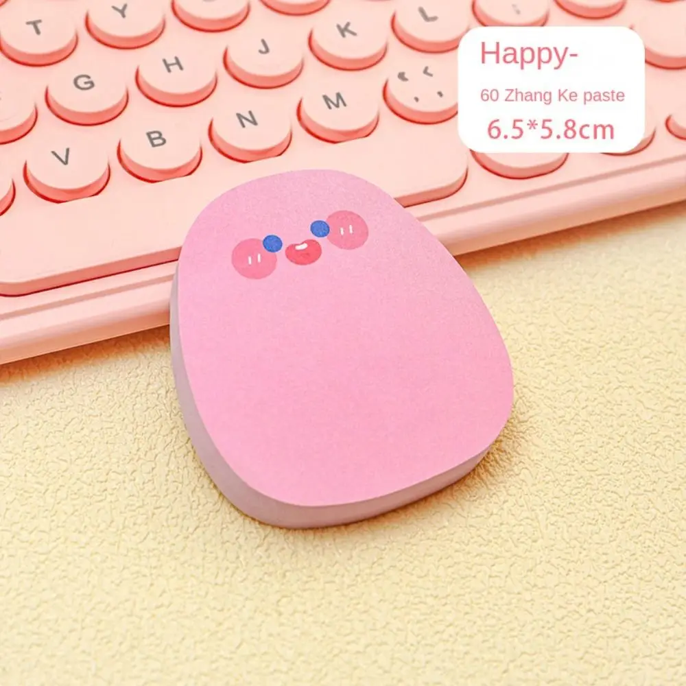 60 Sheets Sticky Notes Memo Pad Colored Cartoon Messages Sticking Paper Ins Kawaii Message Paper Office