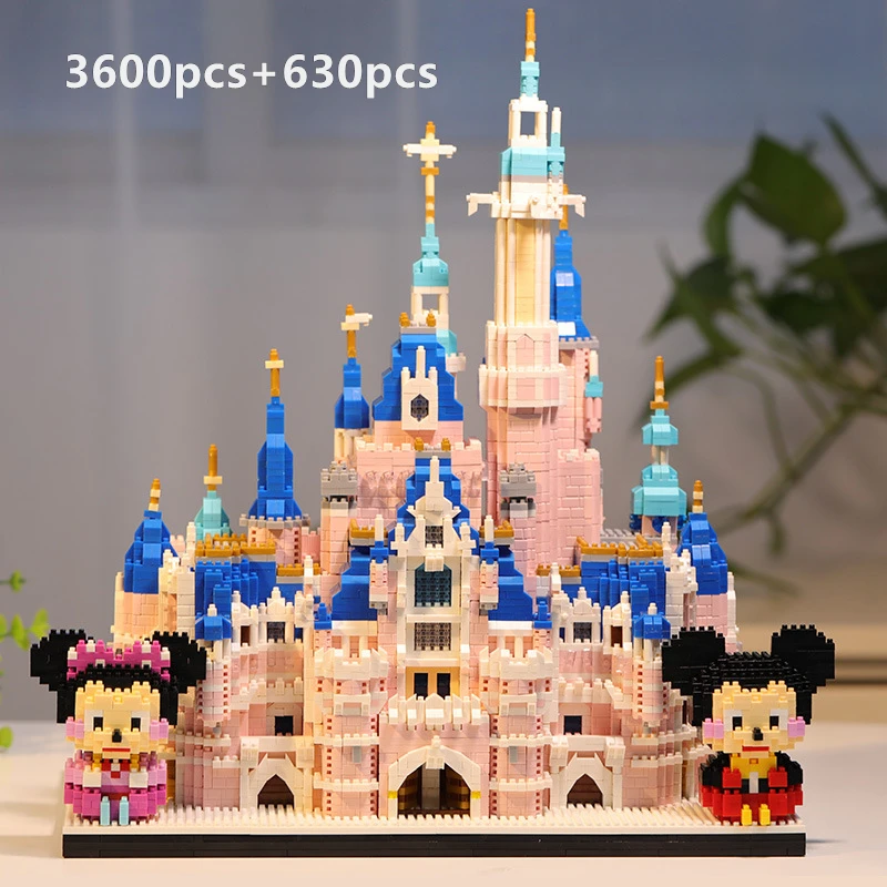 Disney Architecture Amusement Park Building Blocks Pink Castle 3D Model DIY Mini Diamond Blocks Bricks Toys for Children 9 Sad9e0a7133b641edb65b91d254850f77o