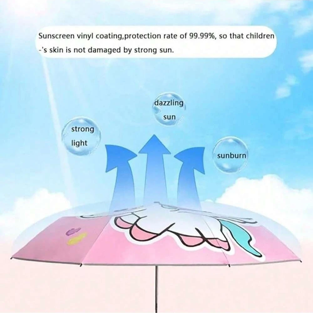 Magical Unicorn Kids Umbrella with Sun Protection and Auto Open/Close Functionality
