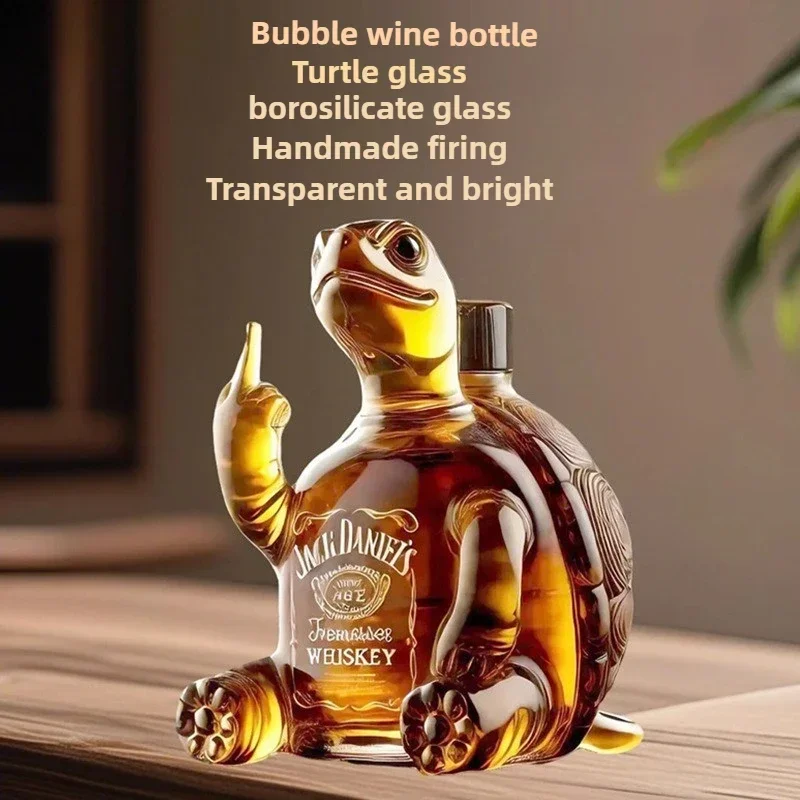 Funny Middle Finger Whiskey Glass Decanter Duck Turtle Dog 10Oz Glass Whiskey Wine Bottle Statue Decoration For Bar Office Home