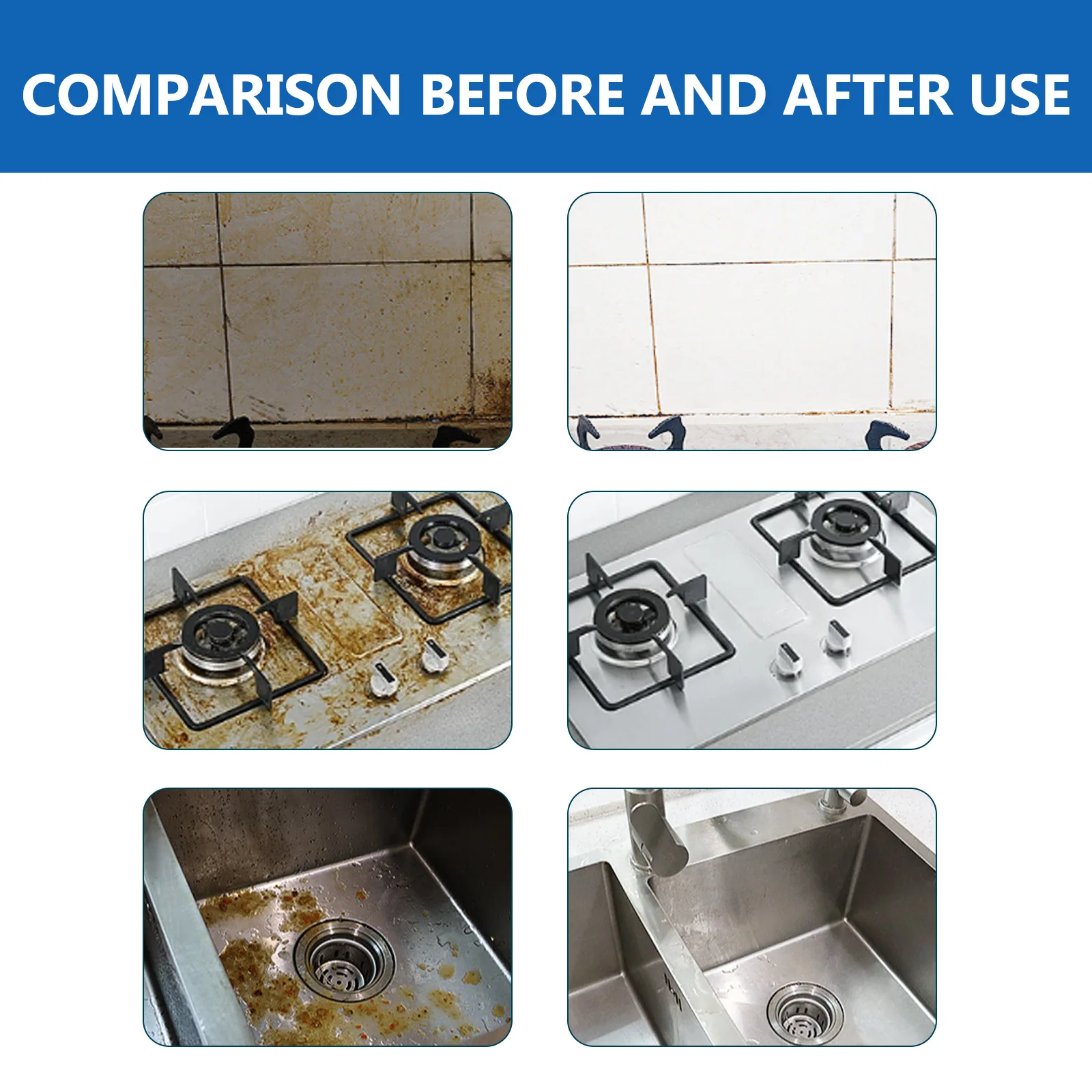 Heavy Oil Stain Cleaner Oven Grill Grease Detergent Hood Stove Stain Remover Rust Prevent Multifunctional Kitchen Cleaner Tablet