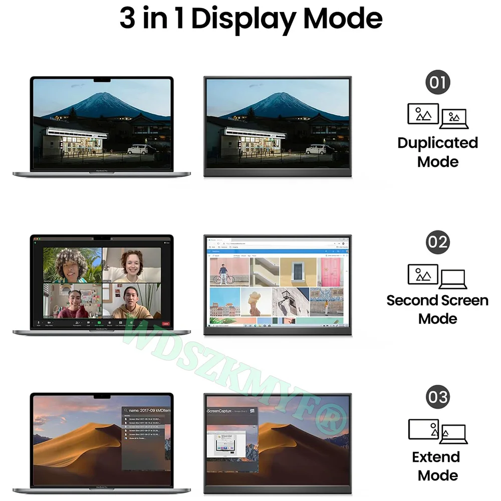 14/15.6/16 인치 휴대용 모니터 IPS 패널 USB-C 1080P FHD MINIHDMI 60Hz PC 노트북 Xbox 스위치 용 호환 여행용 디스플레이