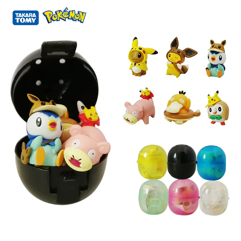 Set Pokemon Figure Ball Toy Doll Action Monster Egg Tomy Mini Small Pikachu Eevee Slowpoke Rowlet Piplup Pack Bambini Regalo Per Bambini