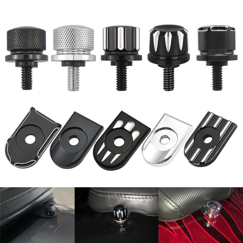 

Compact Screw Billet Aluminum Rear Screw Nut Tab Cover Easy Installation for Motorbikes 1996-2022