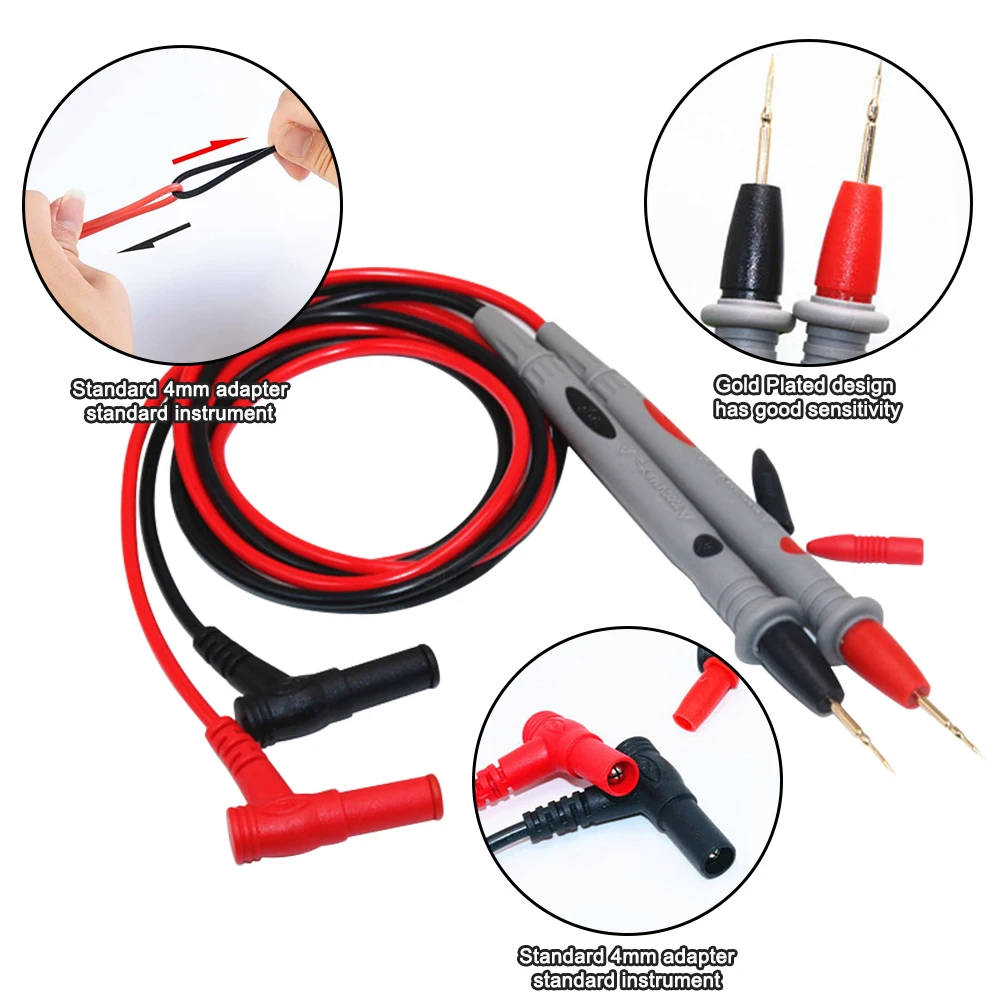20A 1000V Probe Test Leads Pin for Digital Multimeter Needle Tip Multi Meter Tester Lead Probe Wire Pen Cable 3