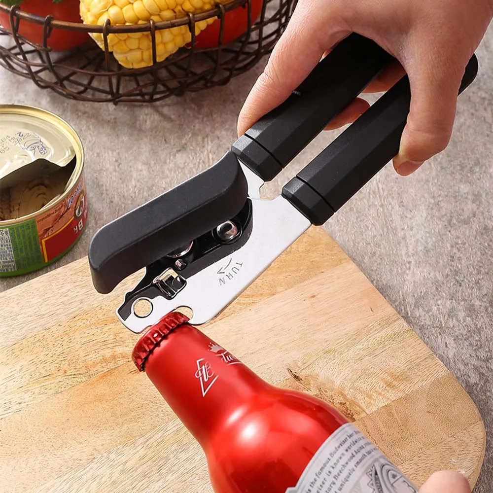 Can Opener Stainless Steel Manual Professional Ergonomic For Cans Side Cut 1PC
