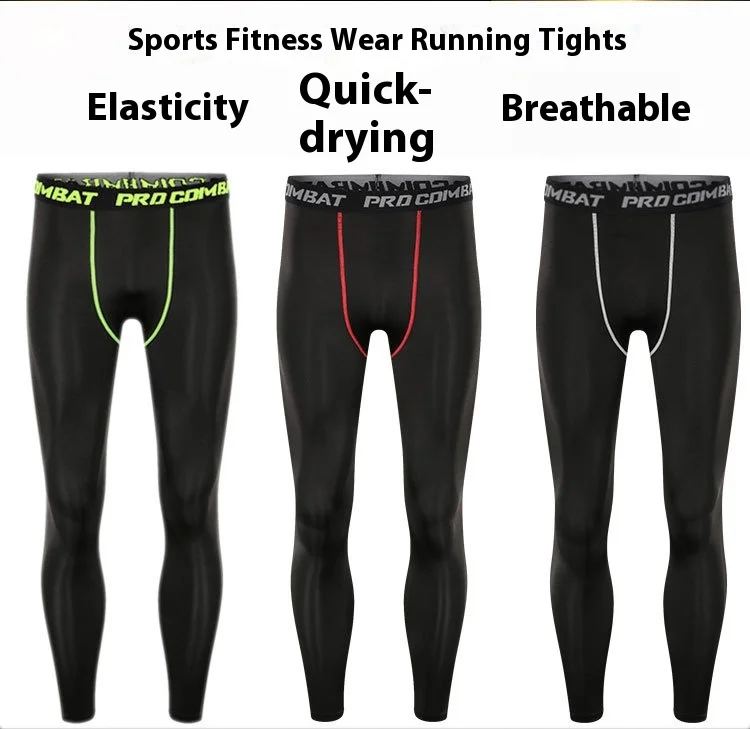 Summer running training high elastic basketball leggings sports tights quick-drying men's fitness pants