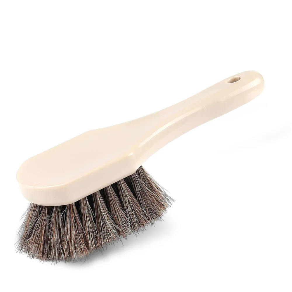 Car Cleaning Brush Leather Wheel Horsehair Cleaning Brush Car Detailing Brushes Auto Interior Clean Fabric Washing Tools
