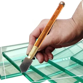 Tagliavetro portatile multifunzionale a sei ruote Manico rotondo Utensile da taglio piatto rotondo in mogano ad alta resistenza 1