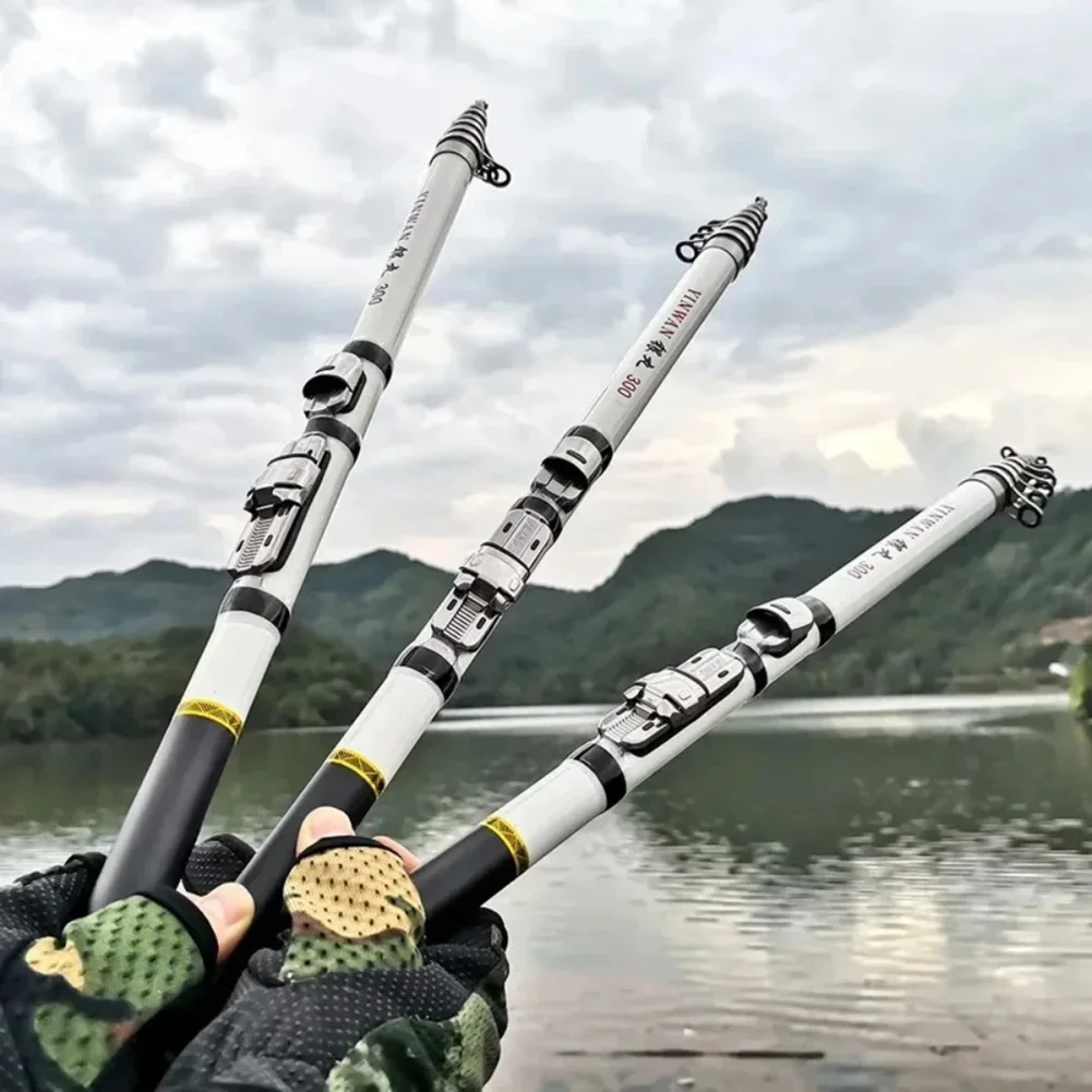 1.8-3M New Telescopic Fiberglass Rock Fishing Rod for Bass and Carp Fishing Fiberglass Rod Portable Ultralight Spinning Rod