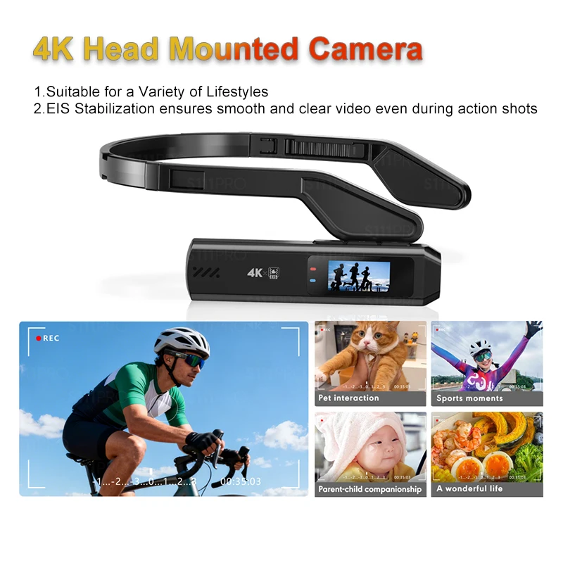 Caméra Action 4K 128Go Noir - Étanche Sport