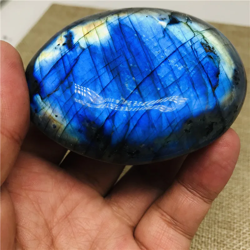 Aaa 80-300G Natural Yellow Rainbow Labradorite Crystal Healing Madagascar