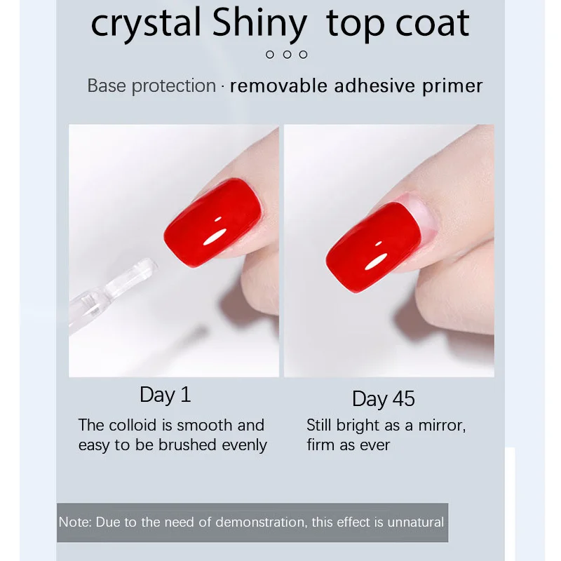 15ml Crystal Top Coat Gel Nail Polish Transparent Soak Off UV LED Nails Art Manicure Nail Polish Varnishes Primer Function Gel 2