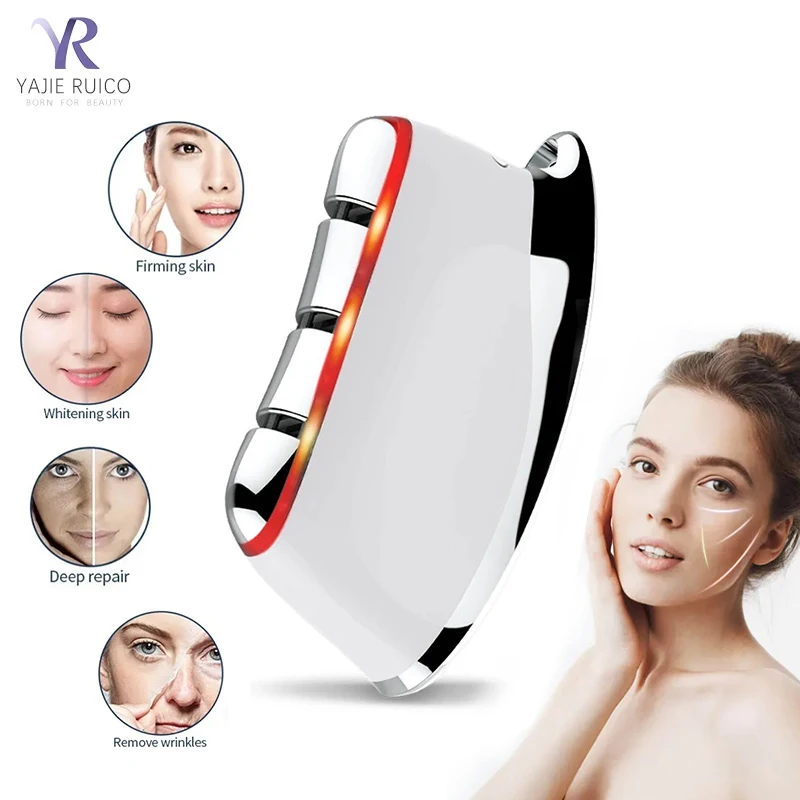 EMS Dredging Meridian Massage Brush Electric Constant Temperature Micro Current Scraping Board V-face Lifting Beauty Instrument