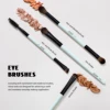 Jessup Makeup Brush Set Double Sided Makeup Brushes Foundation Contour Blush Blending Eyebrow Shadow,Fiber Bright Cyan T501 5